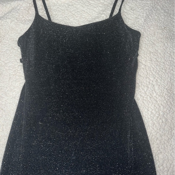 PLT Black Glitter Maxi Dress with a Split - Picture 4 of 7